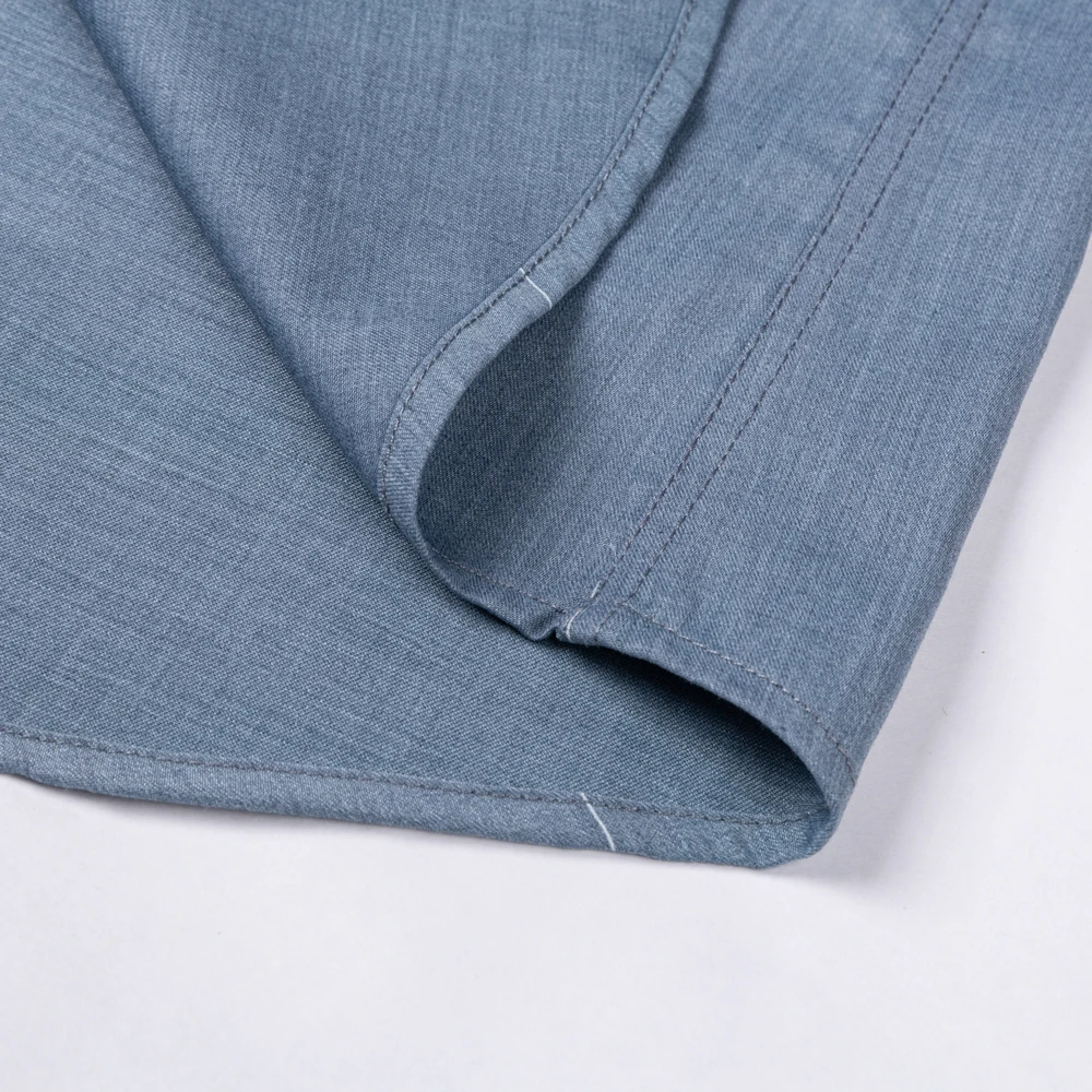 Camisa masculina de manga longa de fibra de bambu elástica de ajuste regular macio confortável clássico listrado respirável fácil cuidado resistente a rugas