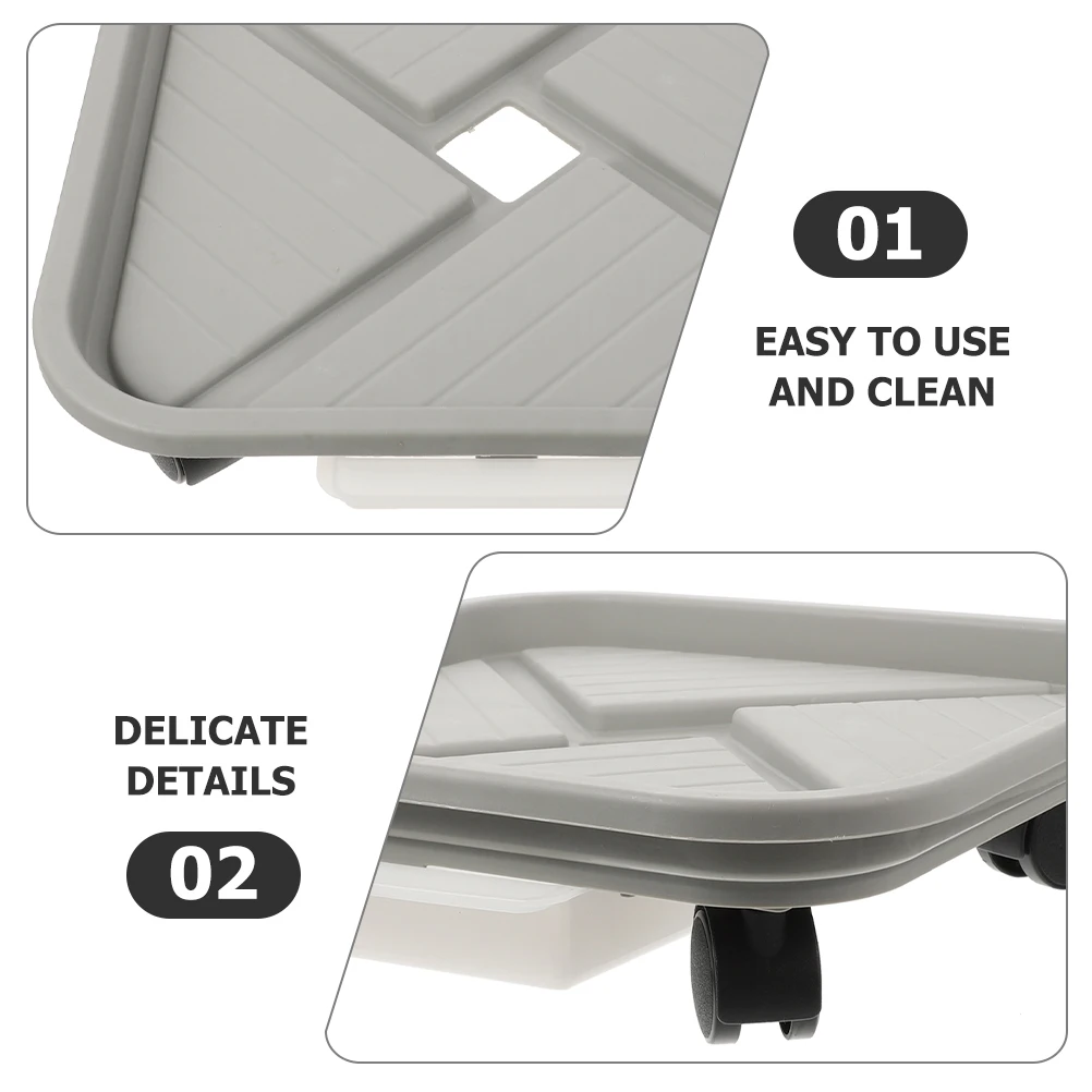 

Flower Pot Tray Drip Trays Plant Rollers with Wheels Stand Mobile Water Indoor Potted Plants