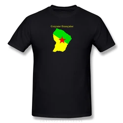 프랑스령 기아나(Guyane Francaise), 국기 지도, 프랑스 지역 참신 남성 기본 반팔 티셔츠 R277 탑 티셔츠 유럽 사이즈
