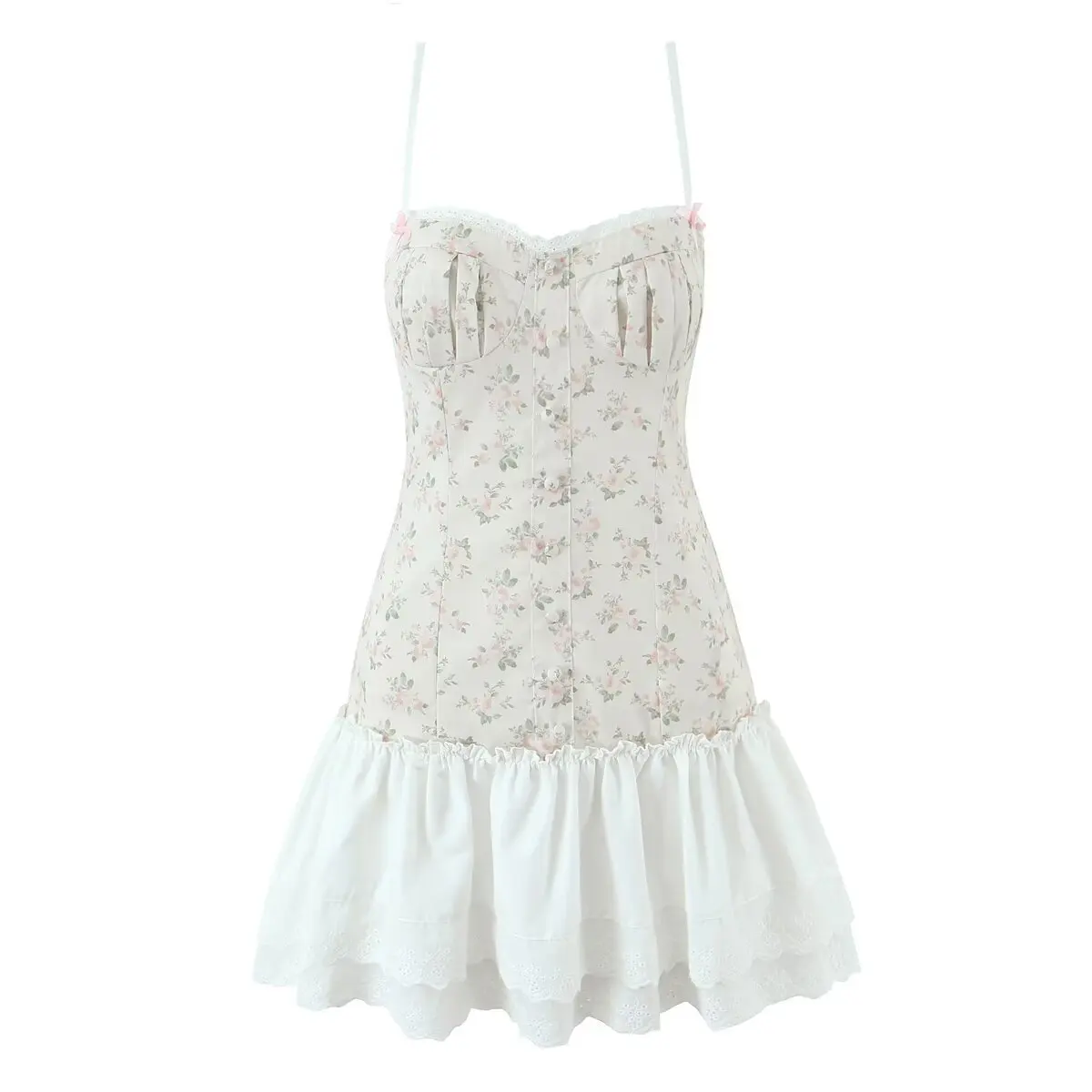 Withered European And American Style Pure Floral Back Strap Suspender Dress Elegant Party Dresses Vestidos Women's Dress