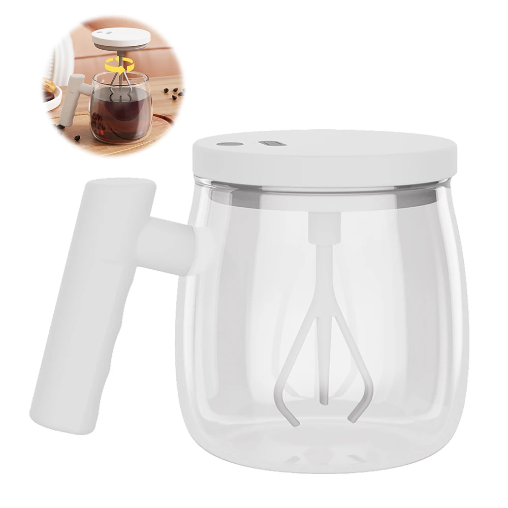 Elektrische Glas Rührbecher Tragbare Elektrische Selbst Rühren Kaffee Becher 400ML Glas High-Speed Saft Milch Protein Pulver mischen Tasse