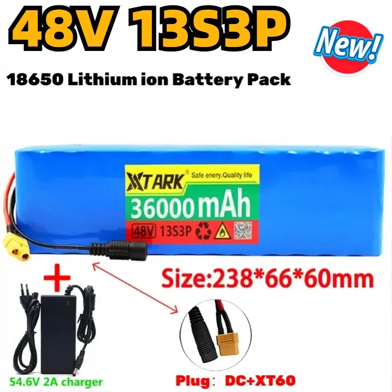 2024 new upgraded 48V 13S3P Battery Pack E-Bike for  Electric Scooter motorcycles Rechargeable batteries With BMS+54.6v Charger