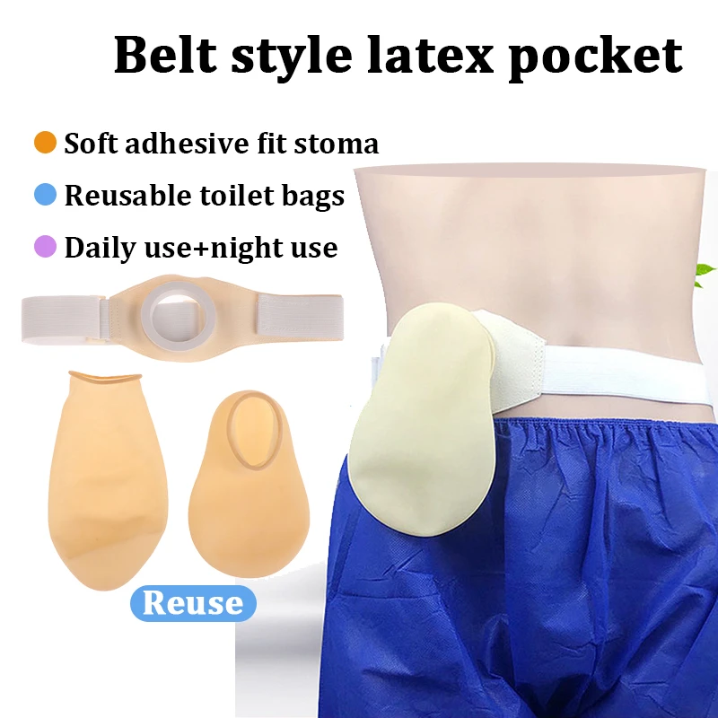 Stoma Bag Waist Belt Reusable Stool Bag Leaky Fistula Bag Disposable Rectal Rerouting Fistula Stool Bag Cover Bag Waist Belt