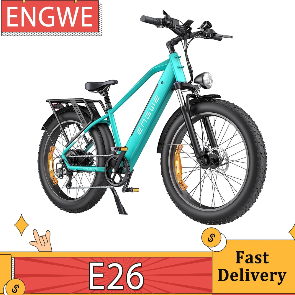 ENGWE E26 Electric Bike 48V 16AH Battery 250W Motor Mountain E-Bike 140km Max Range 25km/h Max Speed 26 inch Fat Tire Bicycle