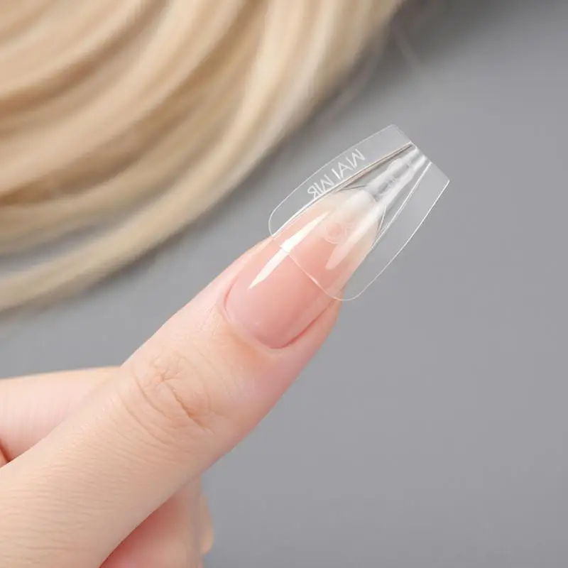 60Pcs/Box Sandwich Nail Forms 60pcs Oval Extension Dual Form no Paper Forms Needed for Easy Nail Extensions Top Mold Bottom Mold