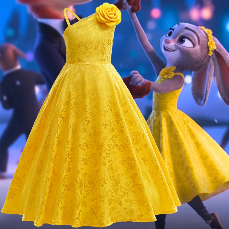 

Disney Zootopia Judy Rabbit Officer Cosplay Princess Dress Christmas High Quality Children's Costume Dresses Evening Dress Gift