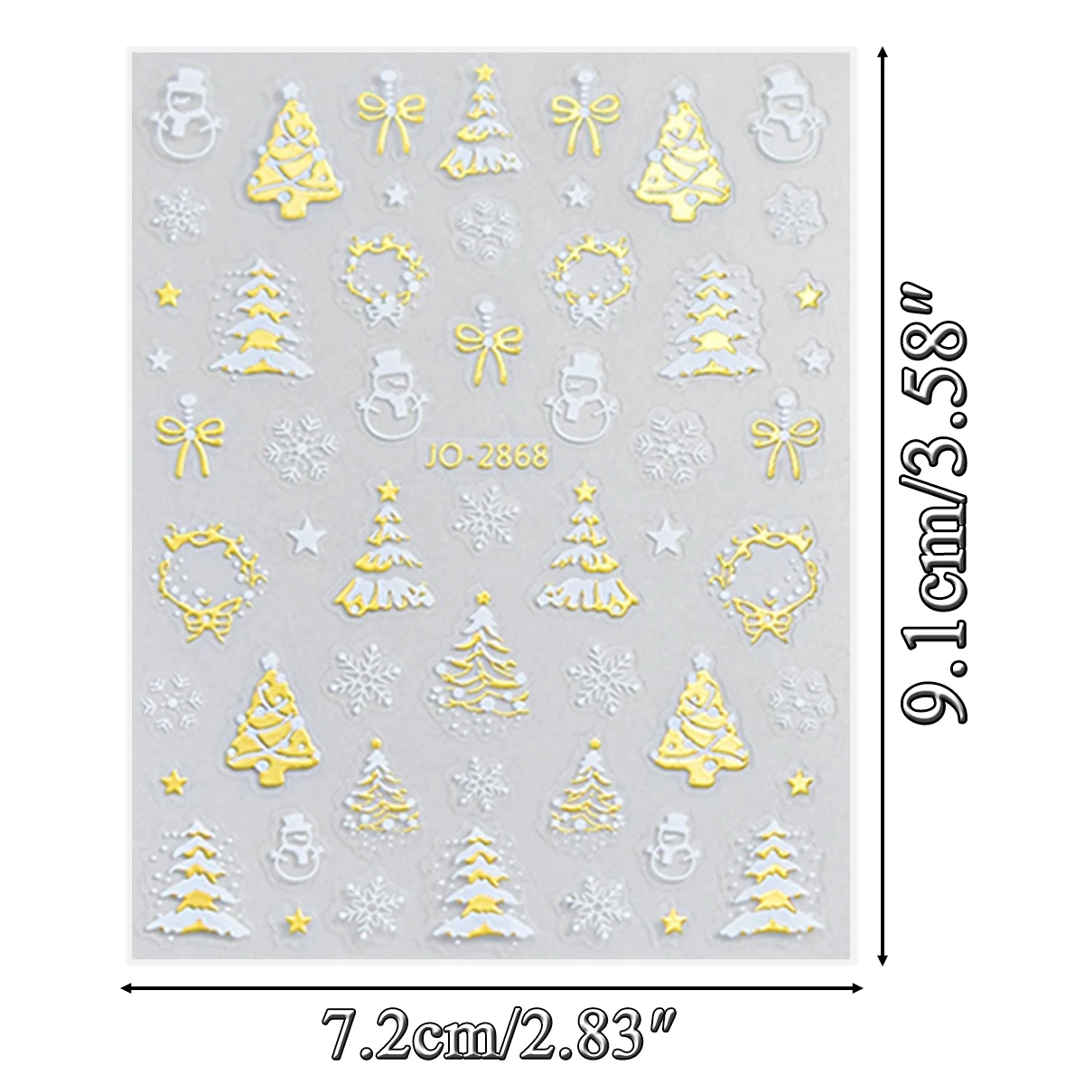 3/6 ورقة الذهب الأبيض عيد الميلاد مسمار ملصقات ندفة الثلج شجرة عيد الميلاد ستار ذاتية اللصق مسمار ملصقات فنية ل الشتاء مانيكير #3