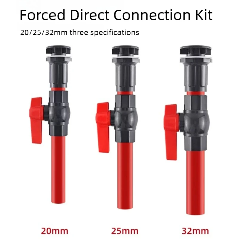 Kit de tubos de drenaje para acuario, estanque de peces, tanque de mariscos, cubo, piscina, tubo de salida de agua, grifo, válvula, accesorios, rojo y negro