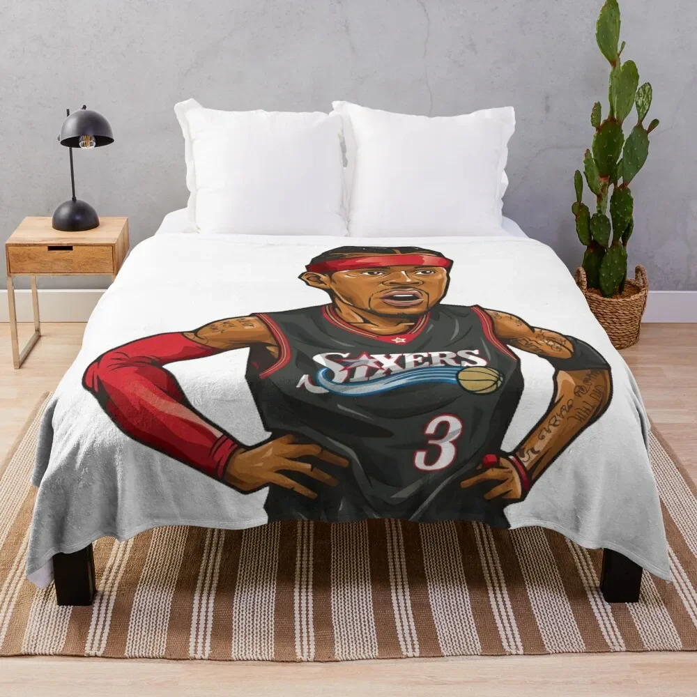 Allen Iverson 3 Art Chibi Throw Blanket Thermal For Decorative Sofa Picnic Nap Blankets