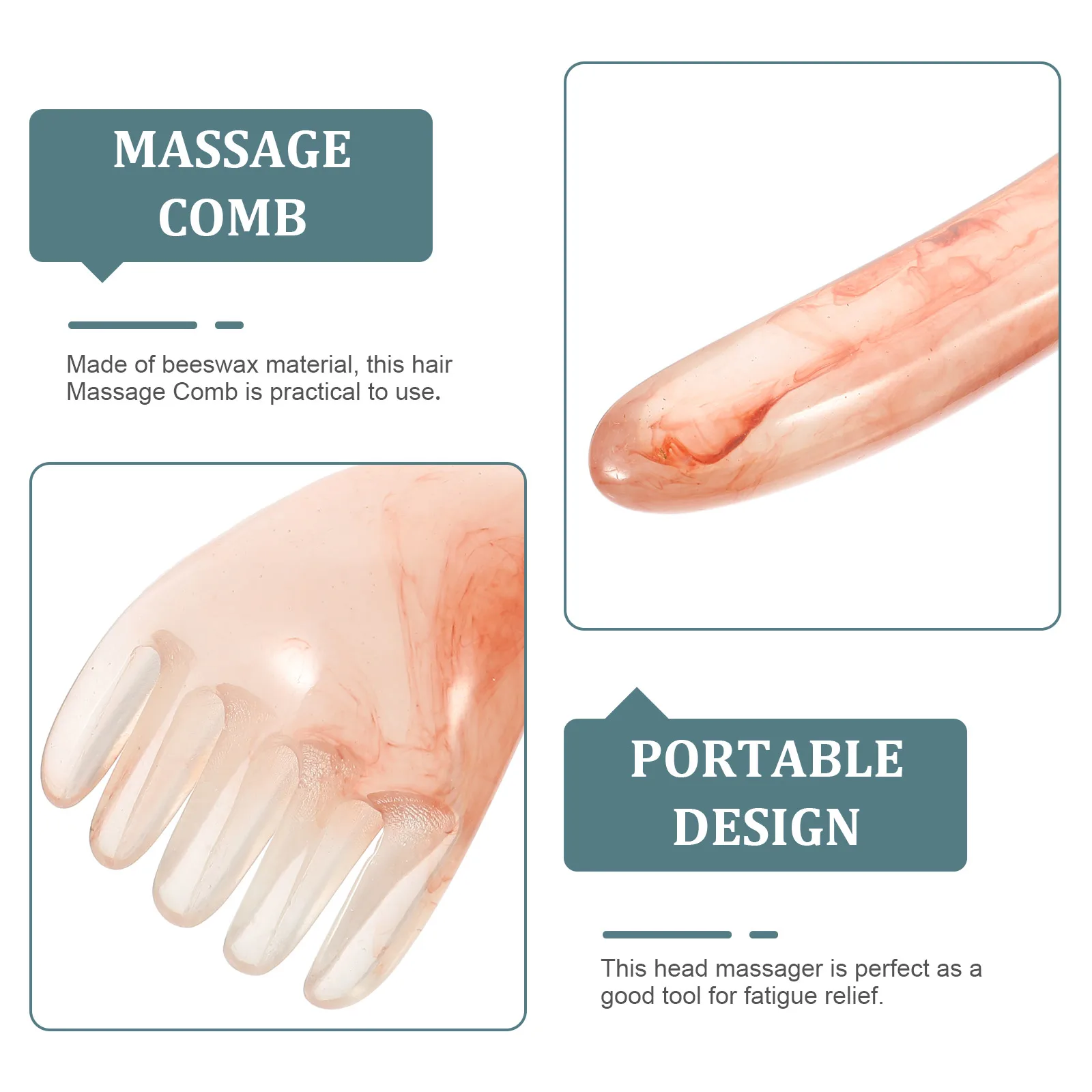 

Портативная массажная расческа из пчелиного воска, массажная расческа для головы, массажер для роста волос, массажер для головы, скребок для кожи головы, антистатический