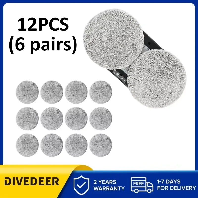 DIVEDEER Intelligenter Fensterputzroboter, Fensterputztuch, 12 Stück