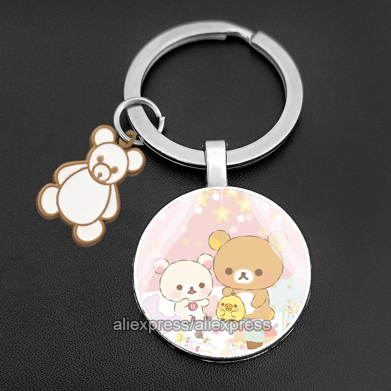 2023 Anime portachiavi per le donne Cute Candy Colors Rilakkuma portachiavi orso portachiavi regali per ragazze gioielli fatti a mano