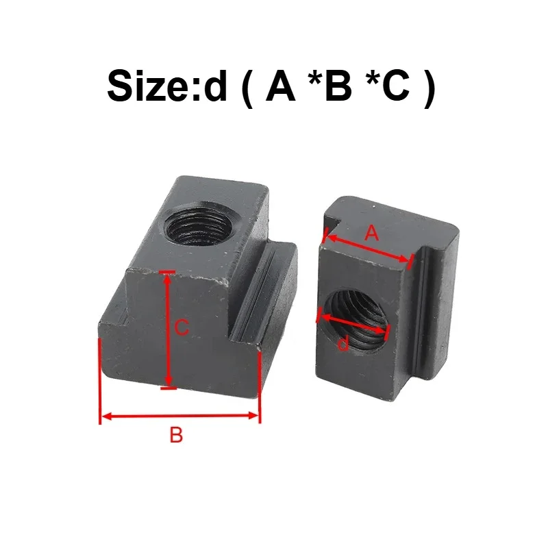 Grade 8.8/10.9 M6~M48 Black 45# Steel Tapped Through Slot T-Nut Slot Slider Nuts Clamp Table Milling Machine T-Nuts
