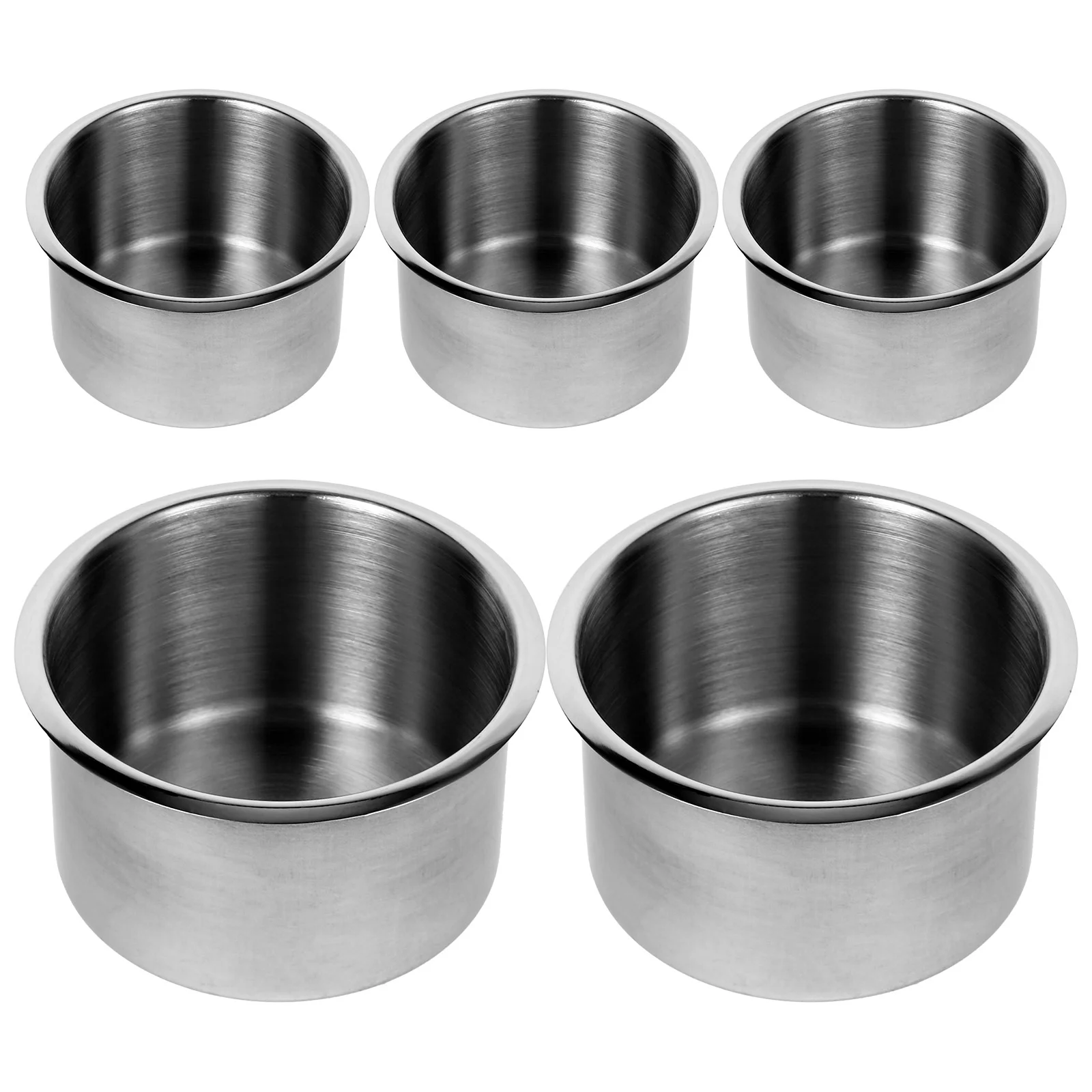 5 Pcs Steel Cup Individual All Purpose Car Holder Insert for Large Cups Stainless Tea