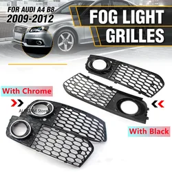 Fog Light Grilles For Audi A4 B8 RS4 2009 2010 2011 2012 Honeycomb Mesh Fog Light Cover A4 Grille Cover 8KD807682 8KD807681
