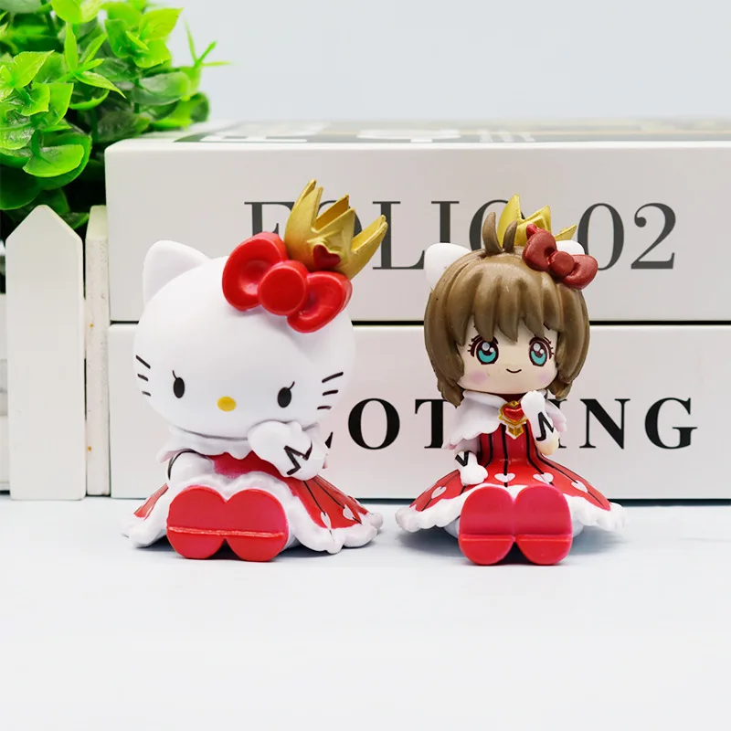 サンリオのかわいいキティちゃんフィギュア、クロミ、ユグイ犬、さくらの座り人形、エッグトイ、ガチャガチャの飾り