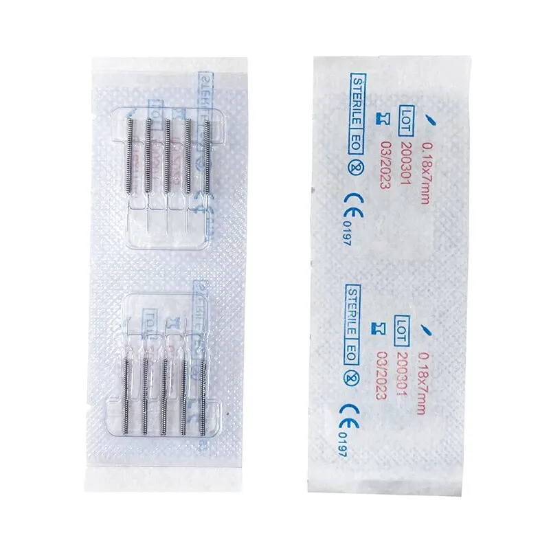 SHENLONG 100 PCS Disposable Sterility Handle Needles Sujok Needles 0.18X7mm Acupuncture Needle Dry Needling Acupoint Health