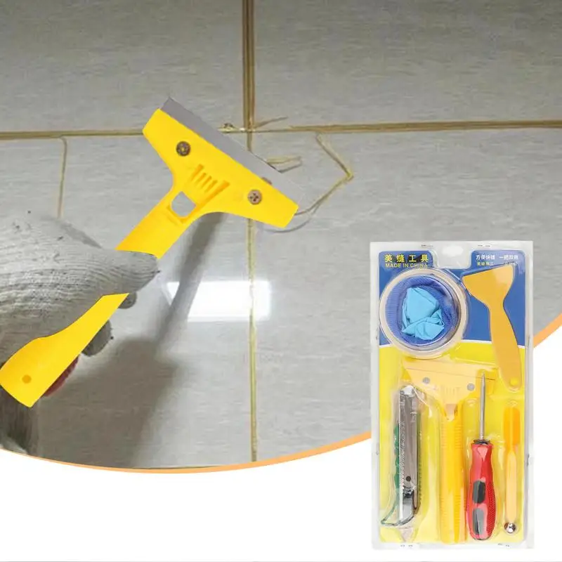 Tile Seam Tool 10X Tile Grout Tools Efficient Tile Caulking Kit Comprehensive Tile Cleaning Tool For Bathroom Kitchen Floor