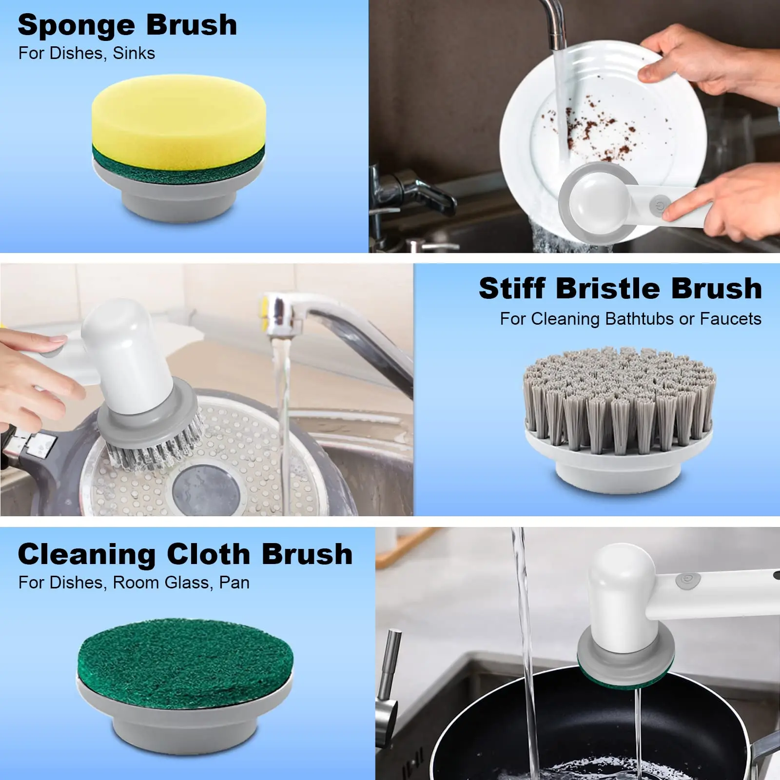 Wireless Electric Cleaning Brush Housework Kitchen Dishwashing Brush Bathtub Tile Professional Cleaning Brush Labor Savin