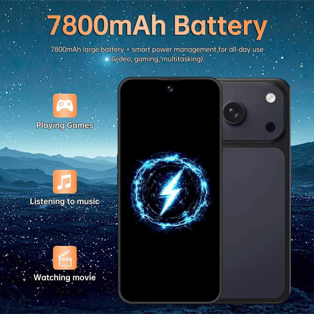 Fotografia 7: K-Touch 15T Pro Android 15 Celulares 7800mAh 7.3 polegadas Smartphone Original com Reconhecimento Facial 5G Dual Chip Versão Global 22GB+2TB