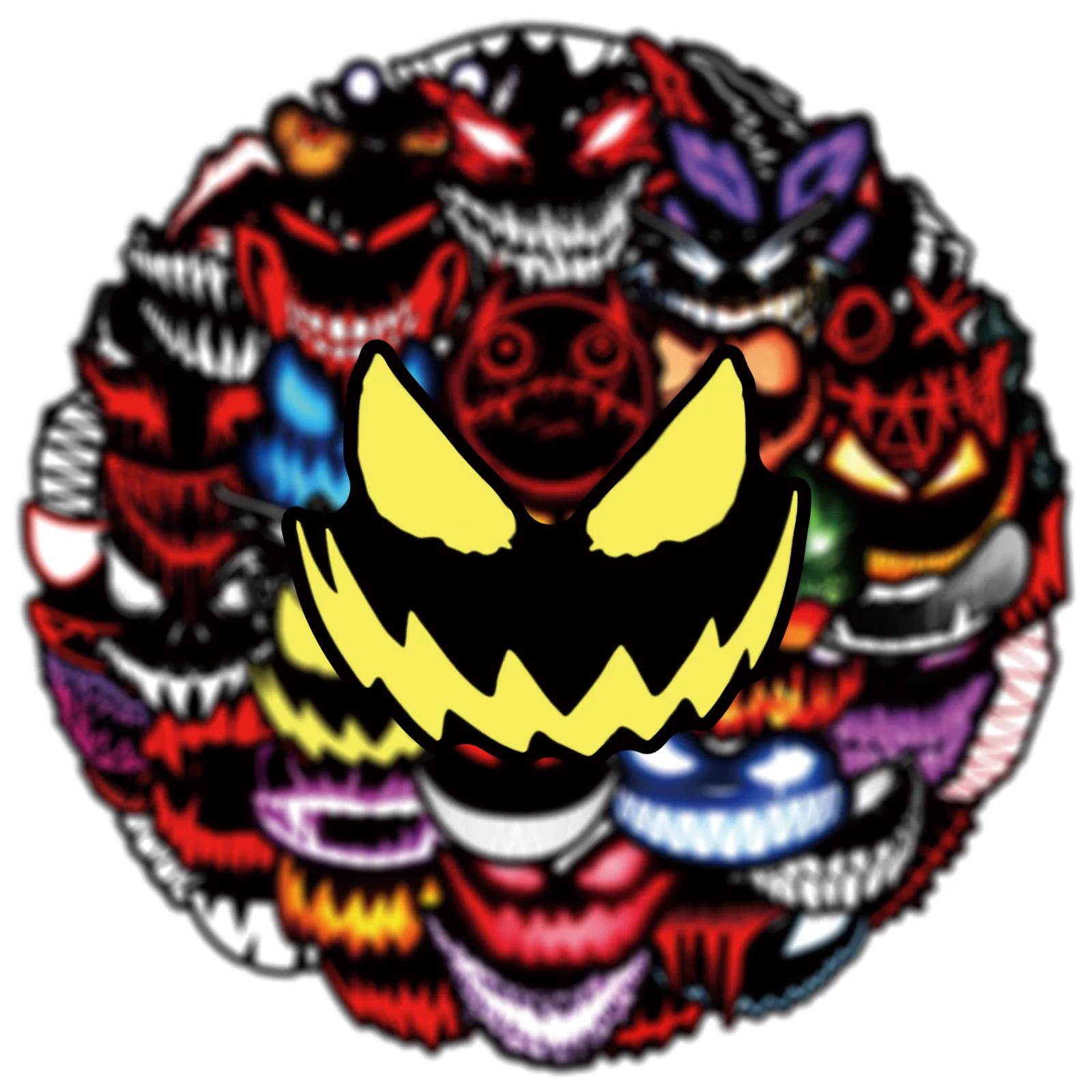 50 pezzi Horror Grimace Cool Graffiti adesivi telefono chitarra laptop notebook valigia bottiglie d'acqua adesivo impermeabile giocattoli per bambini