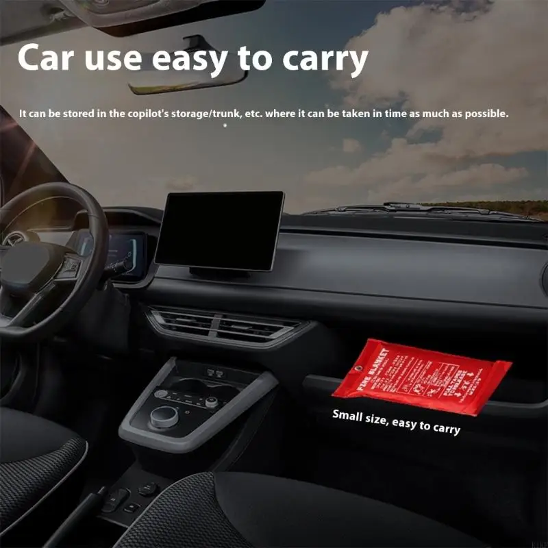 Emergency Blanket 2Pcs Suppression for Kitchen, Home, Fiberglass Blanket, 3.9Ft 4.9Ft 5.9Ft 6.5Ft K1KF