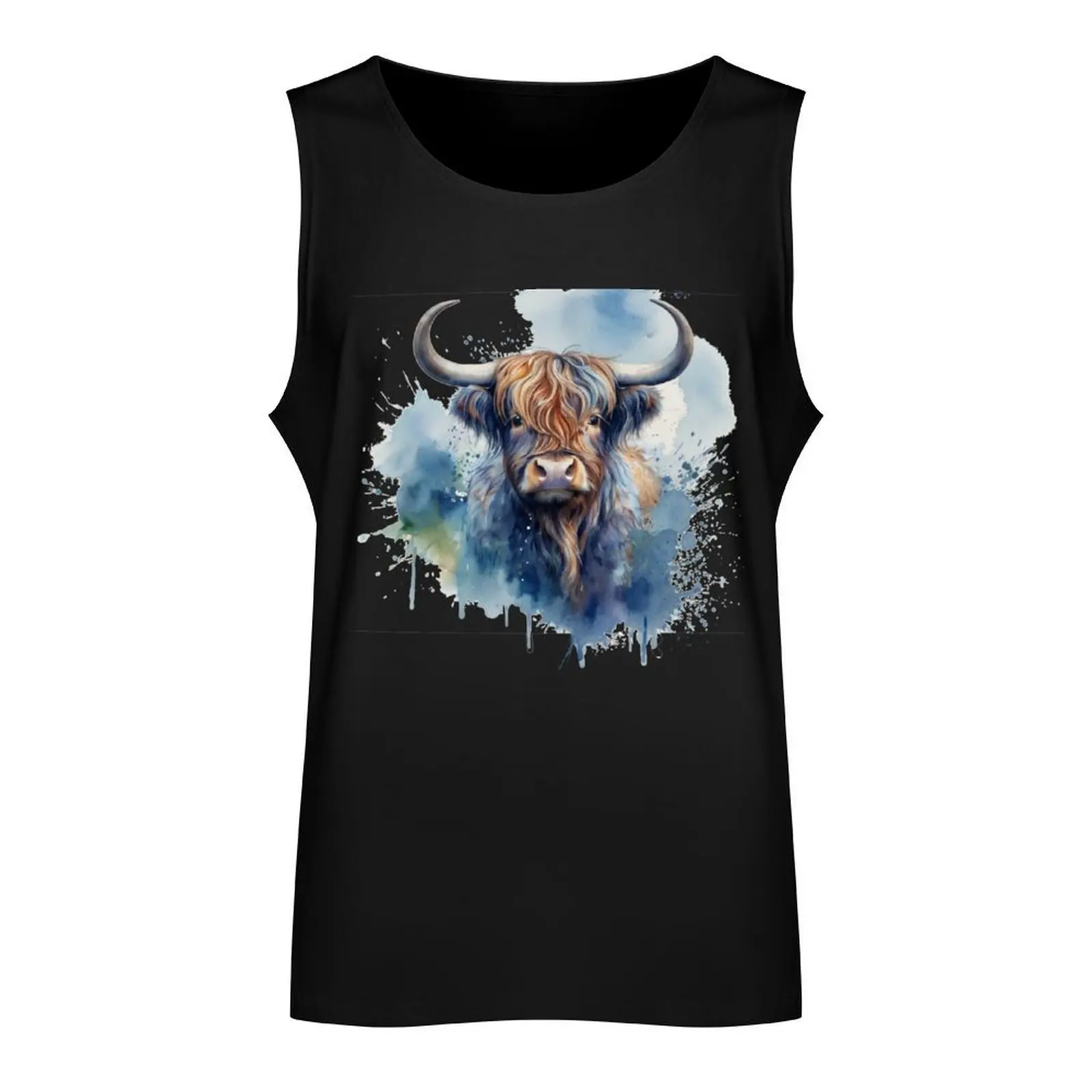 Highland Cow Tank Top T-shirts men Men's summer vest