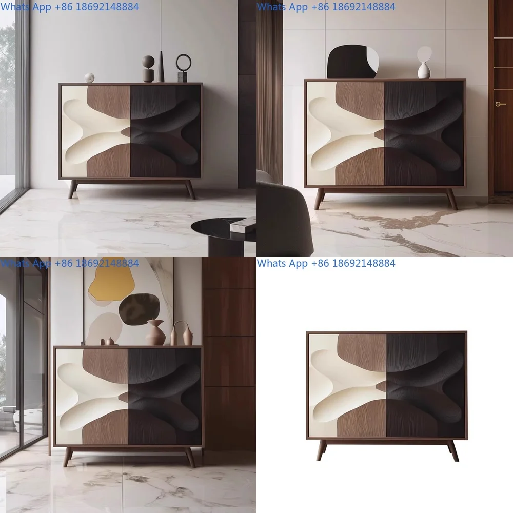 

Vintage Style Entry Cabinet Modern Minimalist Wooden Shoe Storage Cabinet for Hallway High Capacity Organizing Rack