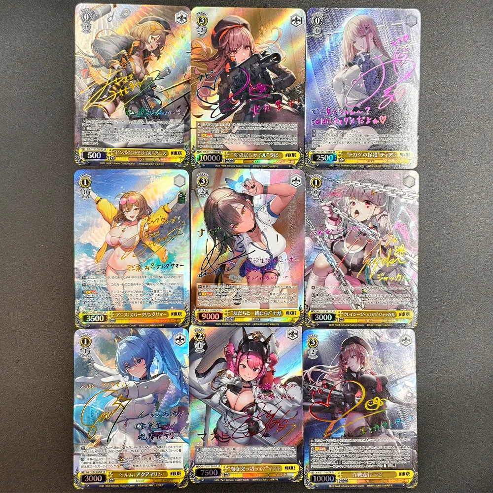 BLUBU Anime Weiss Schwarz carte de Collection Nikke la déesse de la victoire Signature carte bronzante Texture réfractive Flash cadeaux
