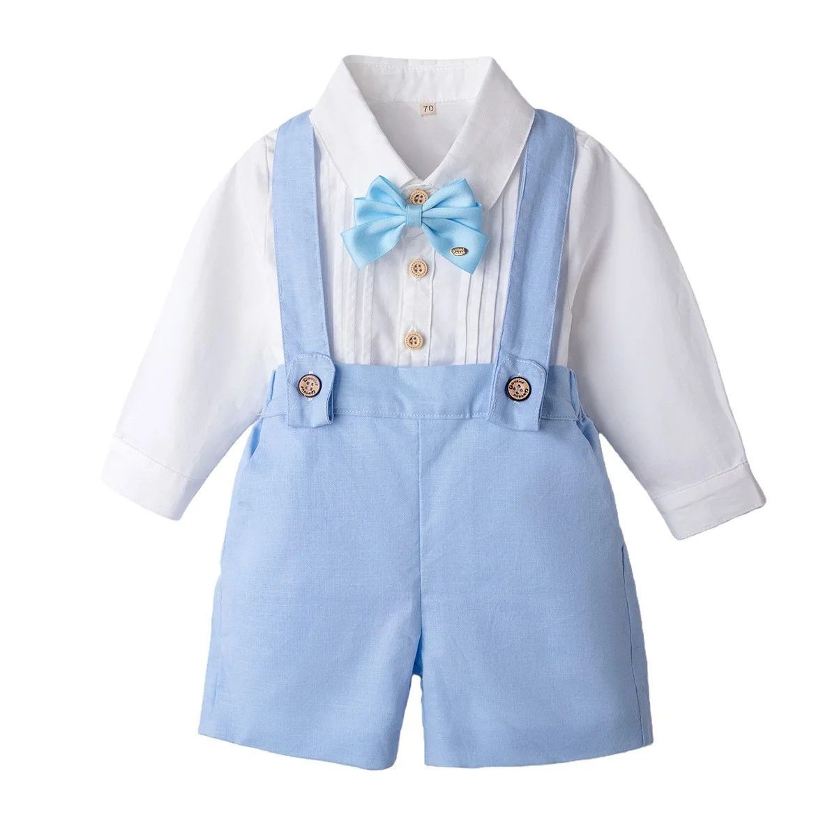 

Новый комплект для мальчиков на 1-й день рождения 2026: рубашка с коротким рукавом, шорты и подтяжки в британском стиле, нарядный костюм для вечеринки