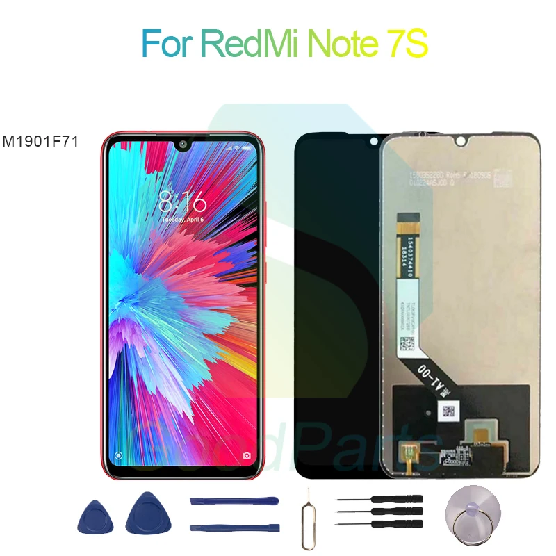 

ЖК-дисплей для RedMi Note 7s, экран 6,3 дюйма M1901F71 для RedMi Note 7s, сменный сенсорный дигитайзер в сборе