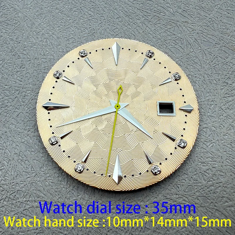 Customized 35mm Watch Dial Multicolor Texture Face Date Window Fit NH35 NH36 Movements Sword Hands Set Wristwatch Mod Parts