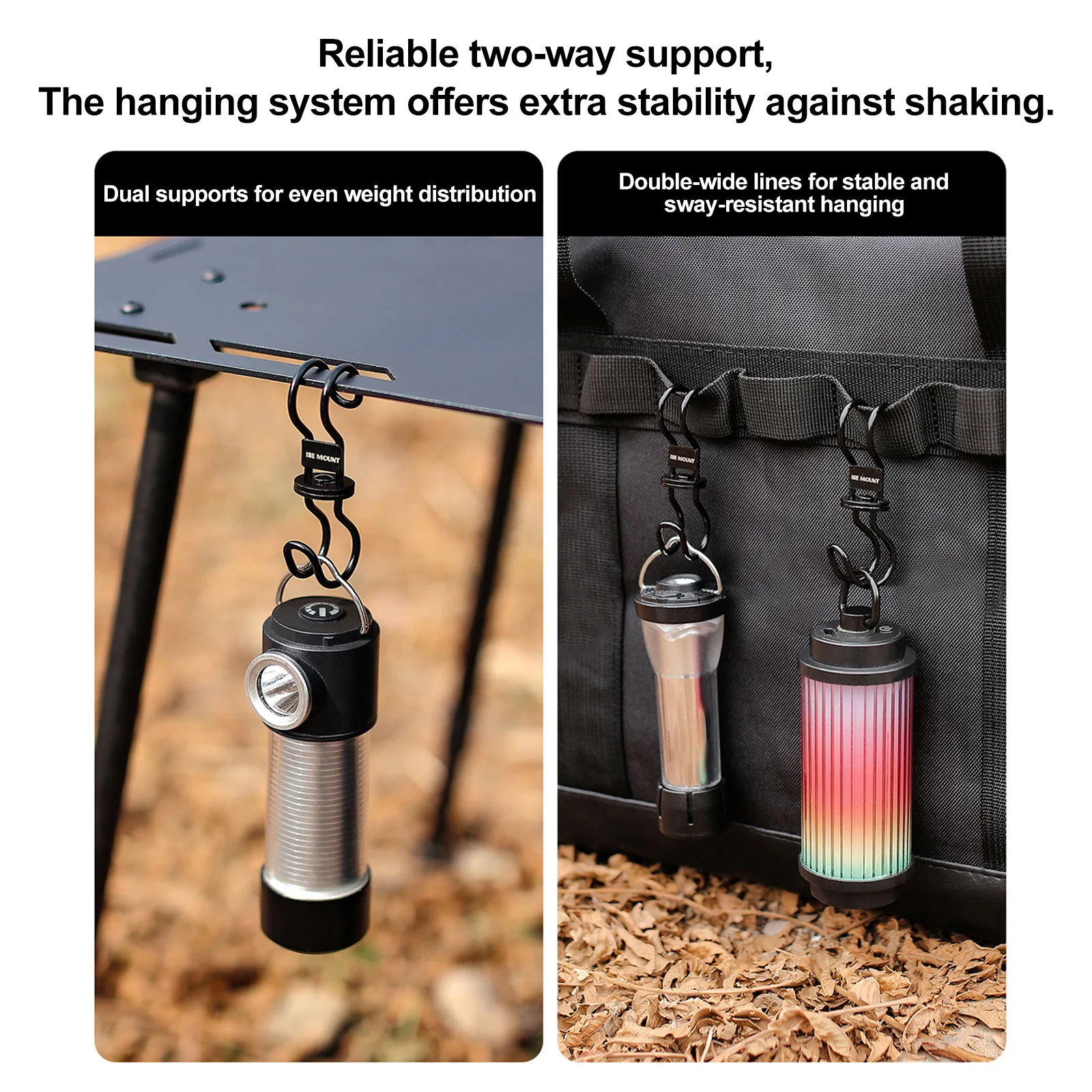 Mortise And Tenon Joint Hooking Lightweight 360 Degree Rotating S-Shaped Hook Multi-Functional Metal Hook for Outdoor Camping