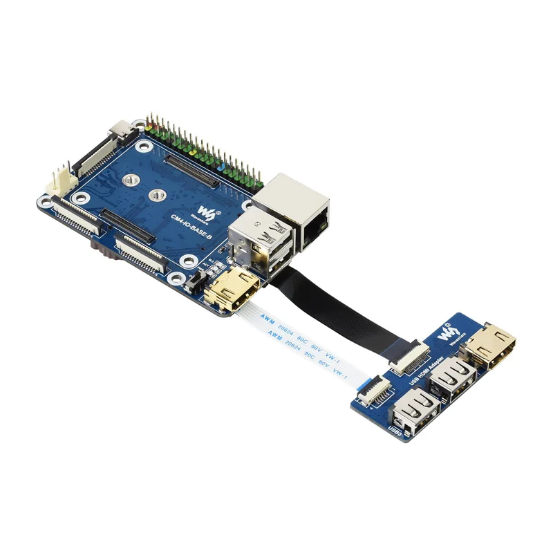 Adaptador USB HDMI para placa de desarrollo CM4-IO-BASE diseñado para el módulo de cómputo Raspberry Pi 4 CM4 IO BASE