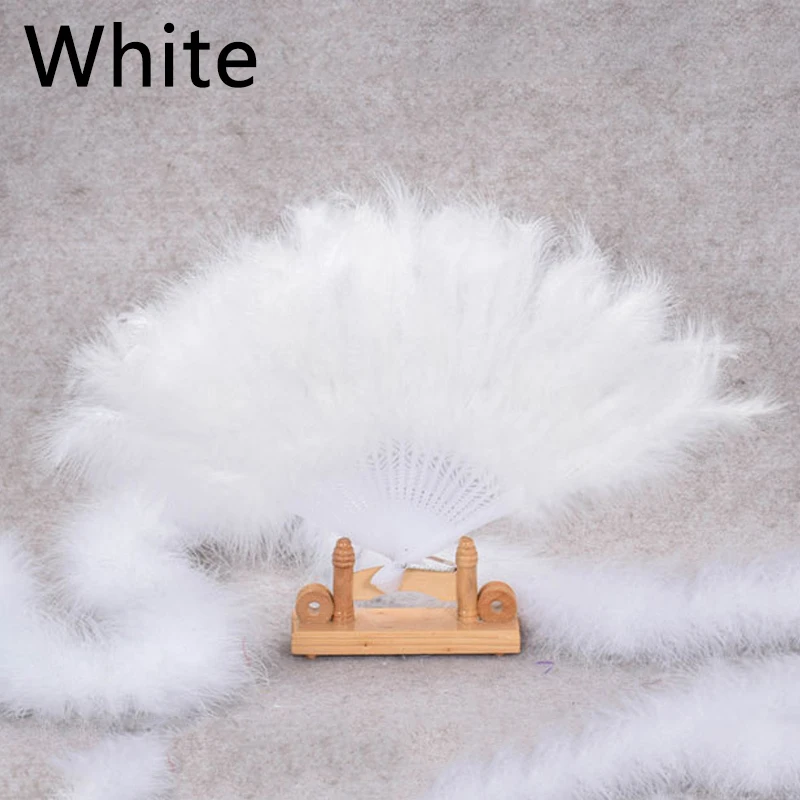 fluffy soft feather costume hand held folding fan Women Lady Party Theater Ball Dance Fans For Wedding Party Props