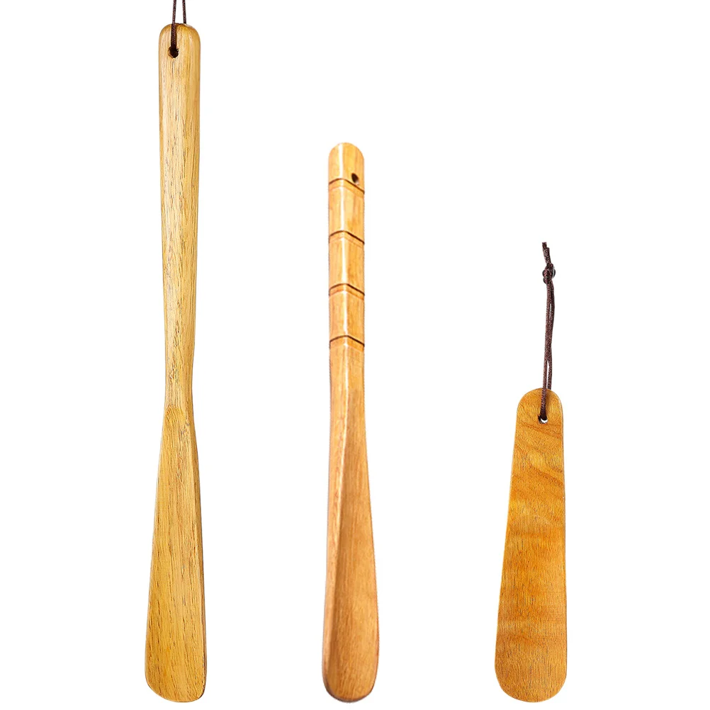 

3Pcs Bamboo Wood Shoe Horns Ergonomic Boot Shoe Lifting Tool for Seniors Adults Elderly Men Women Seniors Shoehorn