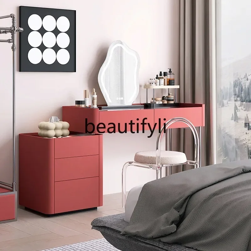 Minimalist dresser bedroom light luxury high-end makeup table storage cabinet integrated password lock chest cabinet