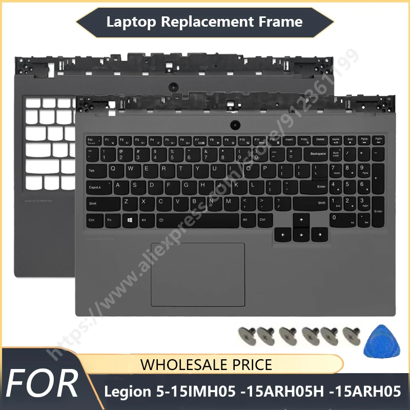 

Новинка для Lenovo Legion 5-15IMH05-15IMH05H-15ARH05H-15ARH05, клавиатура с подсветкой в США и тачпадом, верхняя крышка упора для рук
