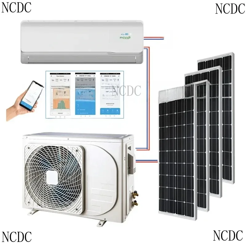 Efficient Panel Off Grid Conditioner 24000Btu Inverter Split Wall Mounted Home