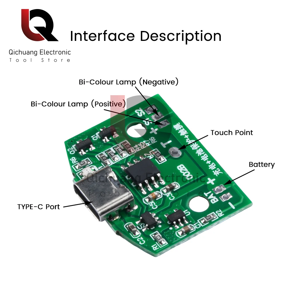 1Pcs Type-C Table Lamp Circuit Board USB Charging Three Gear Stepless Dimming LED Touch Small Night Lamp Control Module