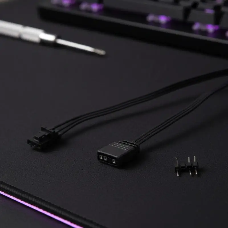 12V RGB to 5V 3PIN/4PIN ARGB Male Adapter Cable, Fan Hub Lighting Converter Cord for LL120 ICUE RGB Lighting Node Core