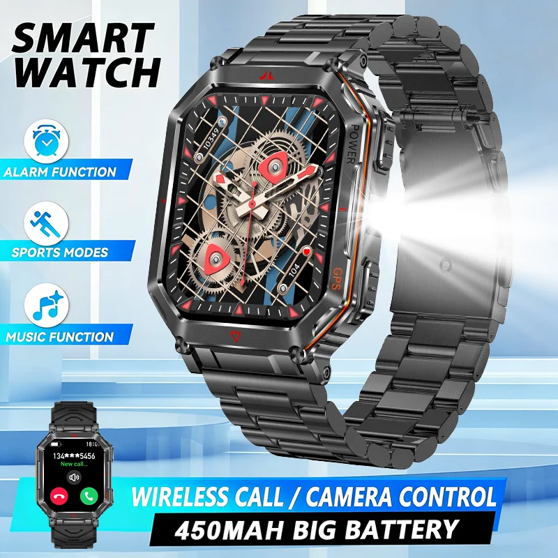 

T-REX3 New GPS Smartwatch Men Women Bluetooth Call Fitness Clock 450mAh Battery IP68 Waterproof LED flashlight Sports Smartwatch