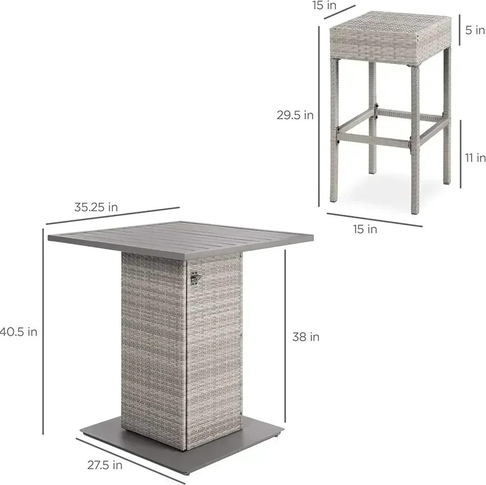 

5-Piece Outdoor Wicker Bar Tabale Set for Patio rattan garden sets patio dinning bar stool and tabale Hot sales