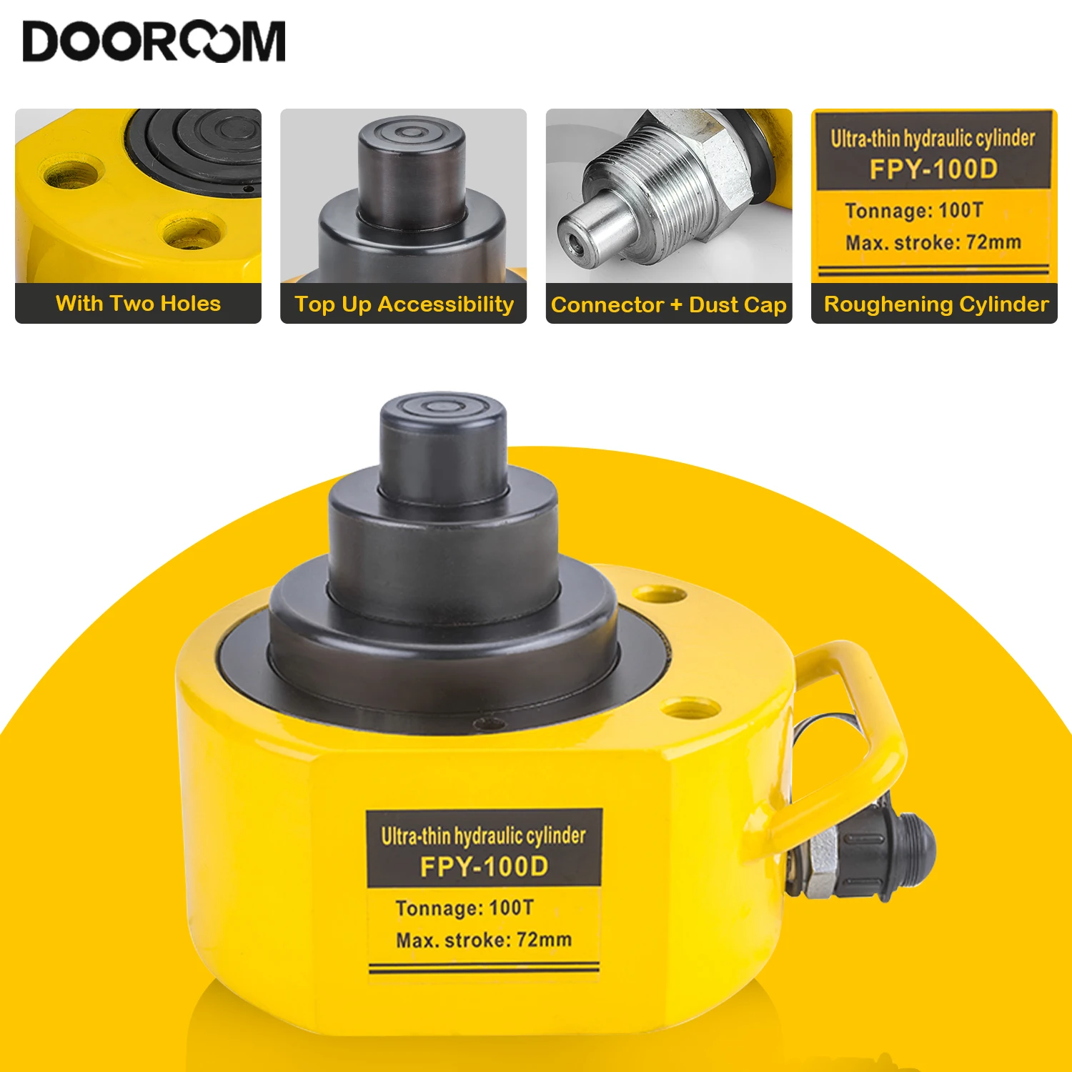 Imagem -03 - Dooroom-hydraulic Ram Jack Curso Multi-seção Cilindro Ultra-fino 10t50t 2465 mm Prensa Hidráulica Cilindro Hidráulico Prensa Terminal Hidráulico Prensa Hidráulica Pra Oficina Ferramentas para Refrigeração