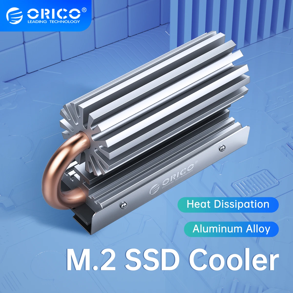 Disipador de Calor de Aluminio ORICO para SSD M.2 NGFF PCI-E NVME 2280, Radiador de Disipación de Calor con Almohadilla Térmica de Silicona para PC y Laptop