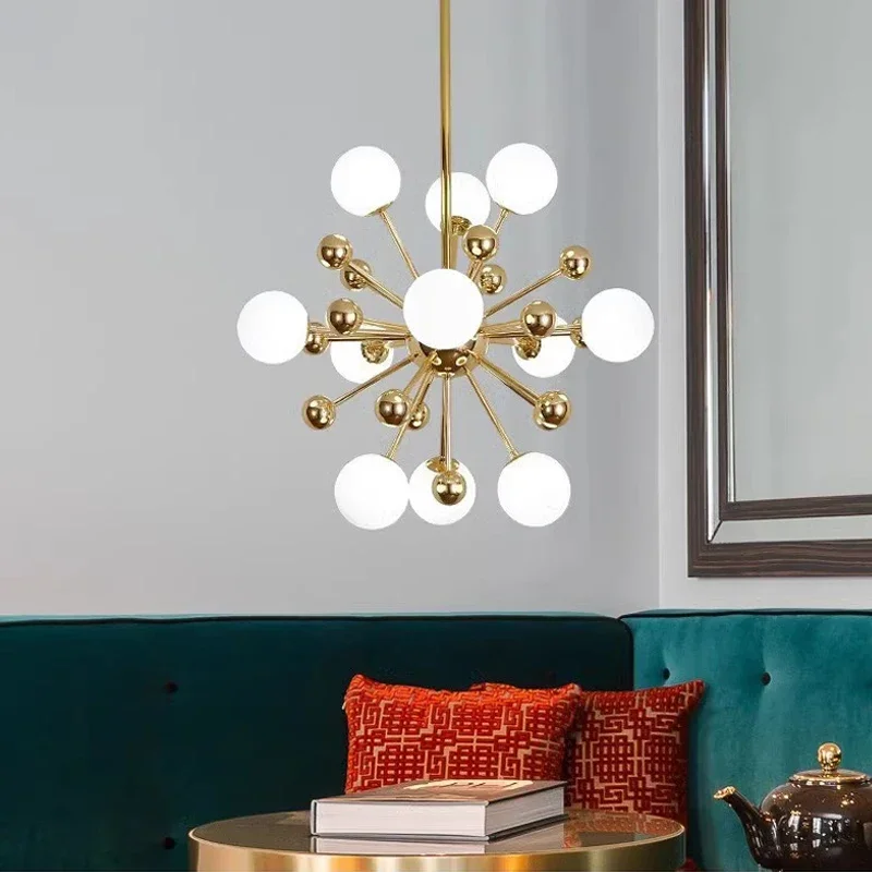 

FKL Modern luxury gold Nordic chandelier glass ball children's bedroom living room dining room home decoration chandelier