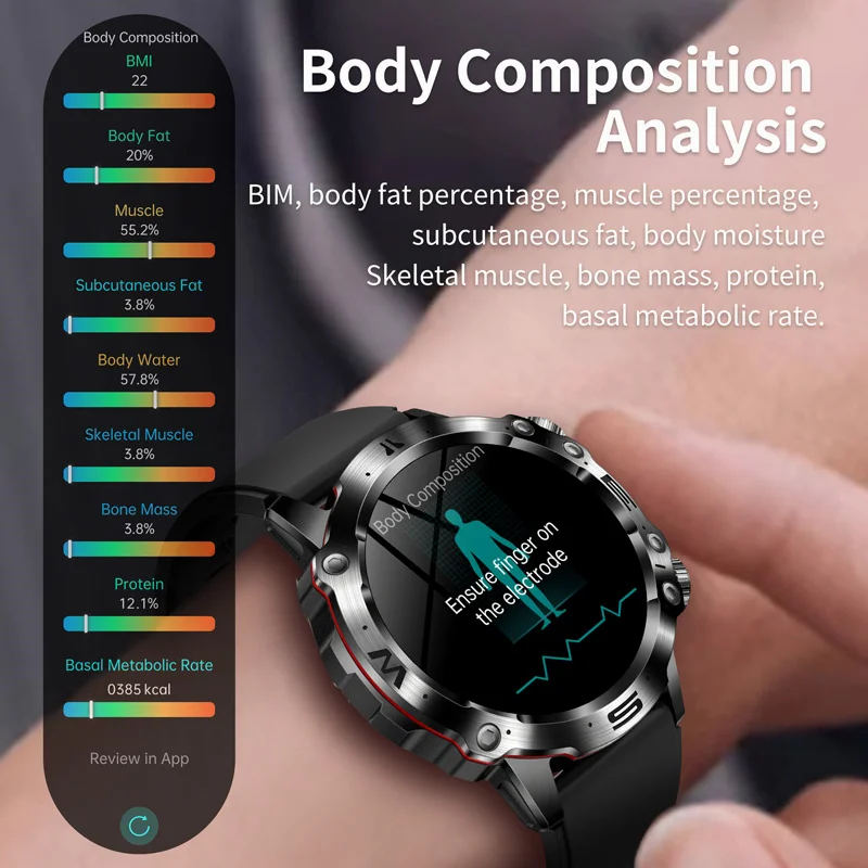 2024 neue Smartwatch für Männer EKG Blutzucker Uhren Harnsäure Uhr Sport Fitness Tracker Bluetooth Anruf Gesundheit Smartwatch