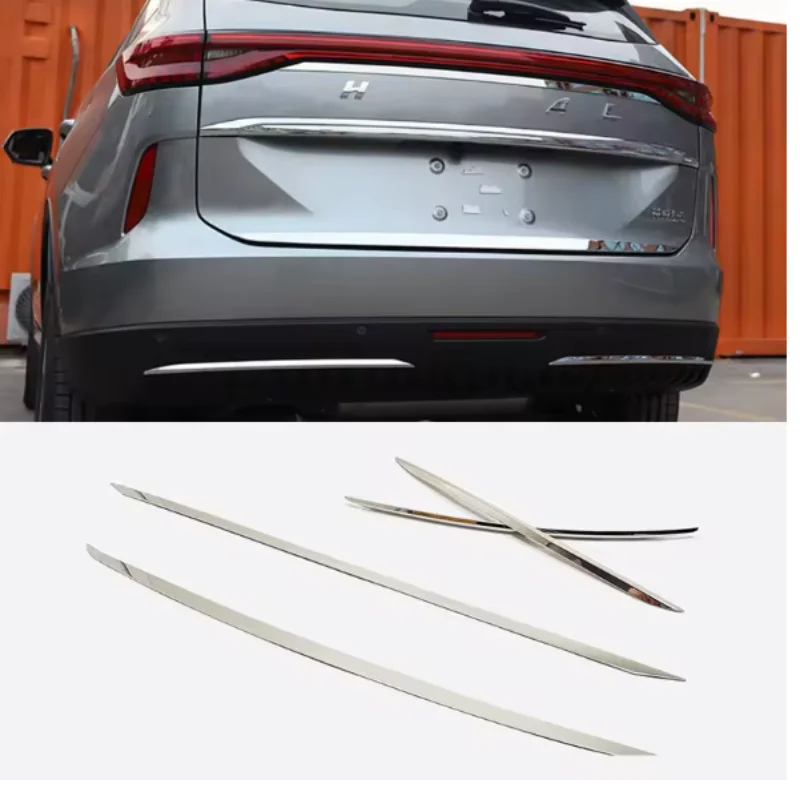 For Haval H6 3rd Gen 2020- 2022 Exterior Part Refit Bumper Rear Trunk Door Trim Stainless Steel Protect Decorate Chrome Sticker