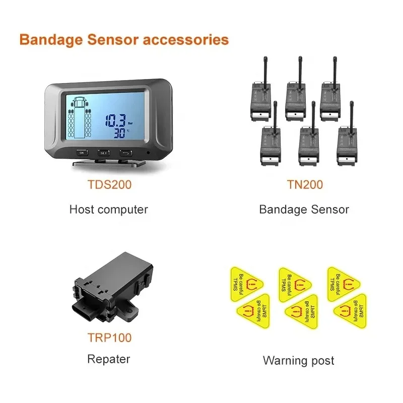 Vendita calda Autobus Camion OTR TPMS Sensore di benda interna per pneumatici Veicoli minerari Strumento di pressione dei pneumatici di fabbrica