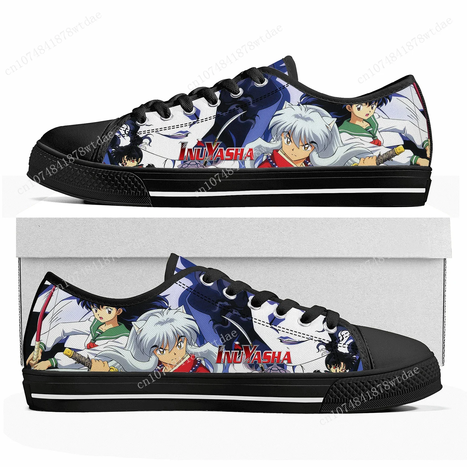 Inuyasha Low Top Sneakers Womens Mens Teenager Kagome Higurashi High Quality Canvas Sneaker Casual Anime Cartoon Customize Shoes